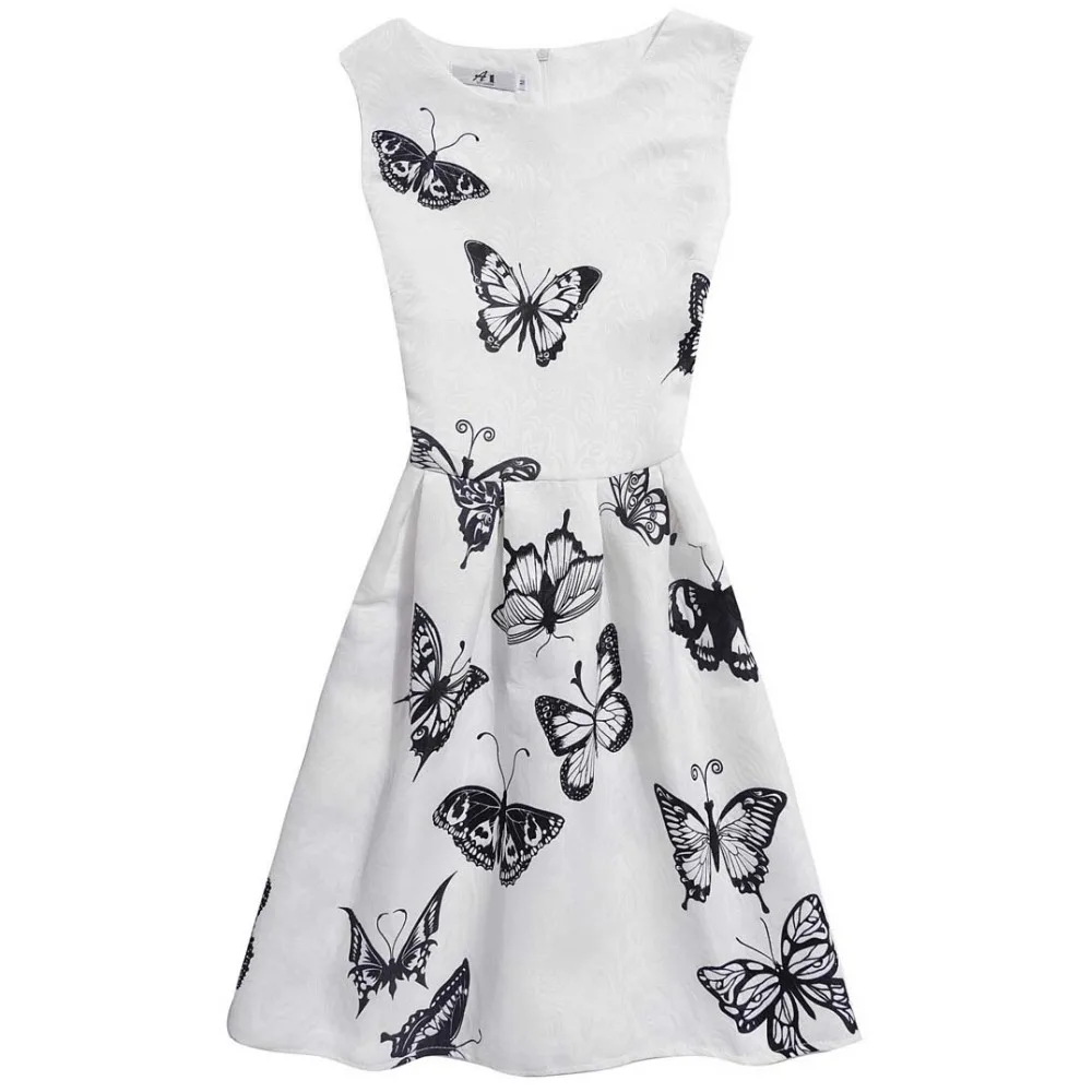 Летнее винтажное платье с черной бабочкой для девочек подходящее семьи матери