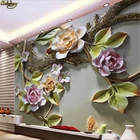 Beibehang пользовательские фото обои росписи 3D цветок птица рельефные настенные декоративные картины papel де parede обои домашний декор