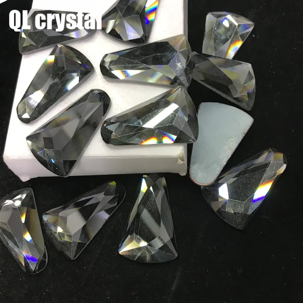 QL crystal 25x40mm Crystal popular DIY Clothes garments shose bags glue on flatbacks glass rhinestones | Дом и сад