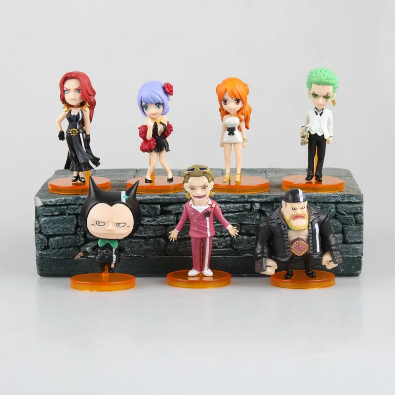 

6-8 см 7 шт./лот японское аниме фигурки one piece Q version FILM GOLD2 экшн-фигурки коллекционные модели игрушки для мальчиков