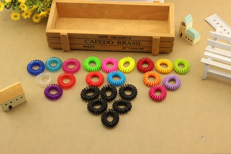 10 шт./лот 33 мм детский телефонный шнур эластичные держатели для конского хвоста