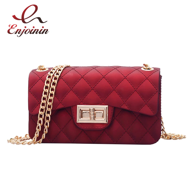 Классический стиль дизайн ПВХ желе цепочка мини женская сумка на плечо сумочка