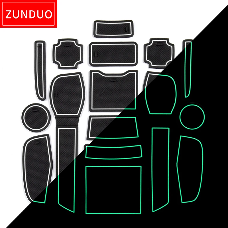 ZUNDUO Car Anti-Slip Gate Slot Cup Mat for Nissan Qashqai 2019 Rogue Interior Accessories Rubber Pad Holders Non-Slip Mats |
