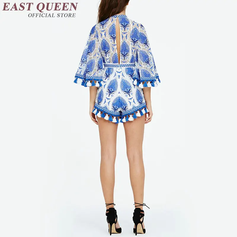 Женский Короткий комбинезон Combishort пляжный с цветочным принтом лето 2019|jumpsuits for