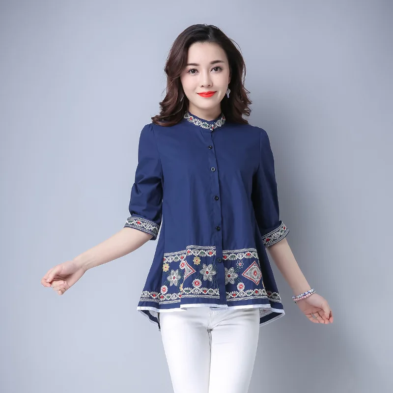 Летняя Новинка Большой размер для беременных женщин семь рукав народный стиль