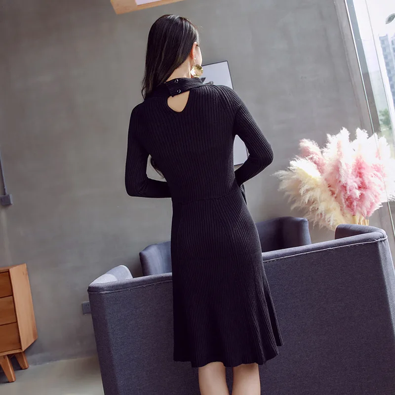 Новое поступление 2017 года Зима Для женщин одежда водолазка сплошной Вязание