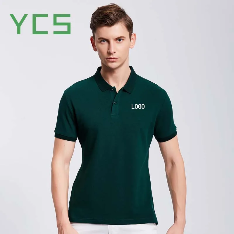 Рубашка-поло YCS Store мужская с вышивкой/принтом 100% хлопок | Мужская одежда