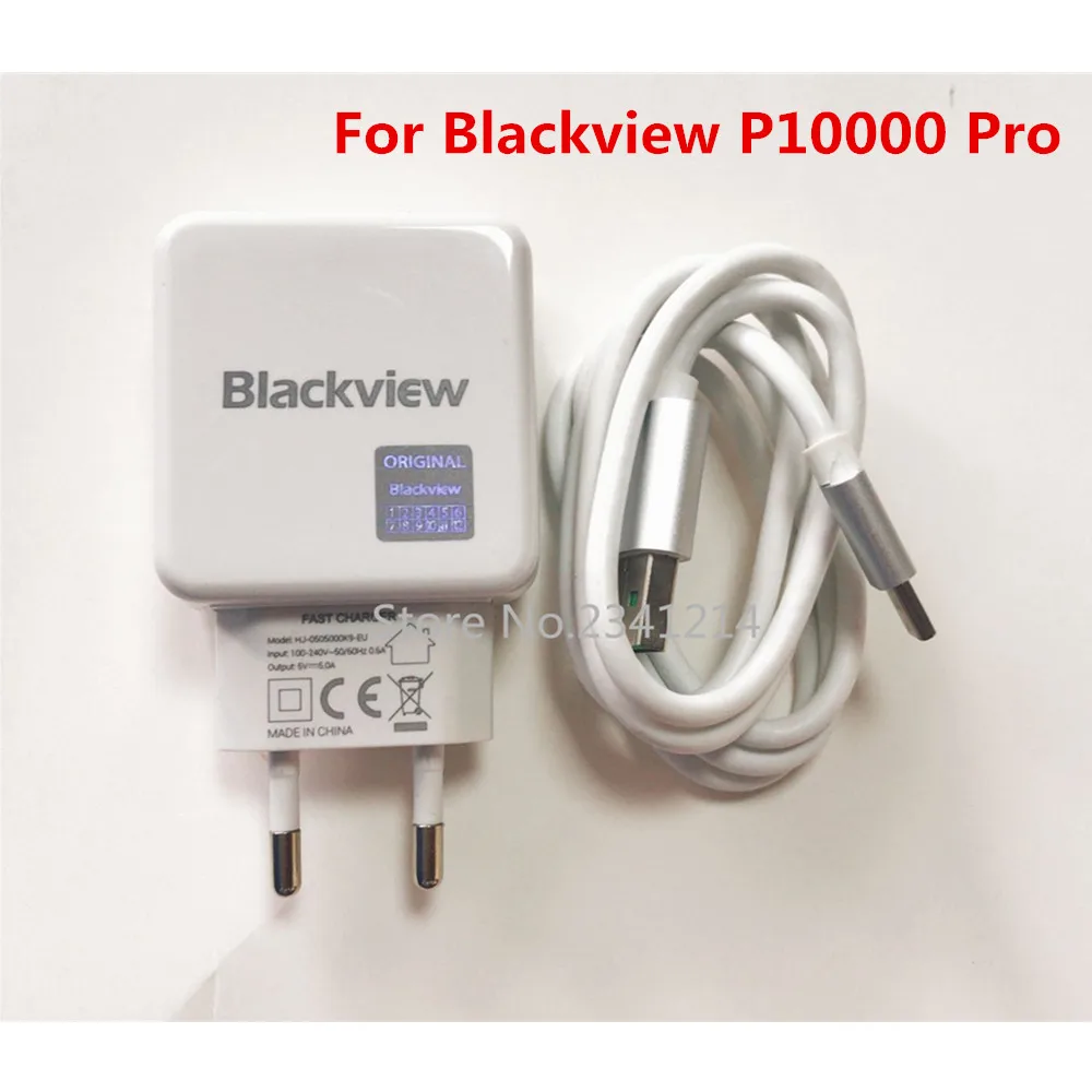 Новинка, адаптер питания USB Blackview P10000 Pro, 5 В/5 А, быстрое зарядное устройство, штепсельная вилка европейского стандарта, импульсный источник питания для путешествий+ usb-кабель, линия передачи данных