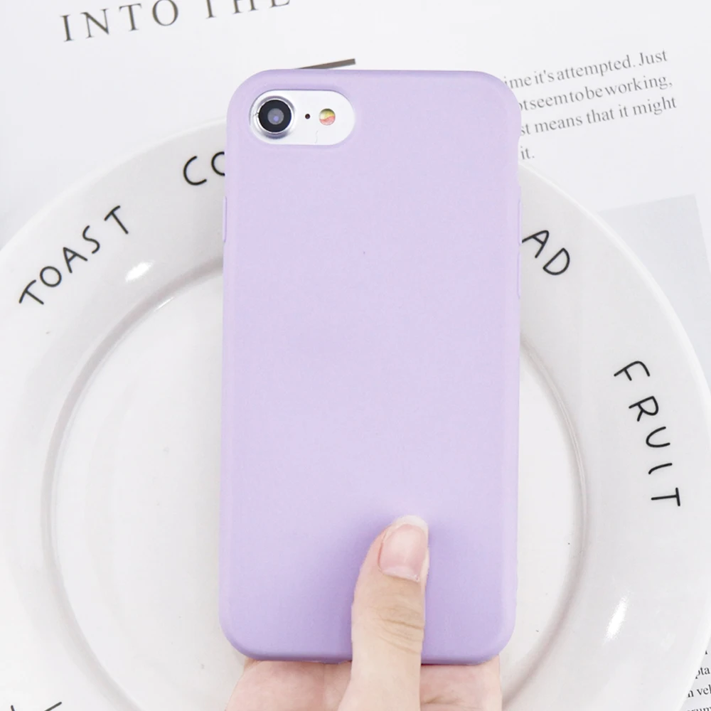 Candy Color TPU Rubber Silicone Case for iPhone 7 7Plus Matte Frosted Soft Cover Protection X 8 6 6S |