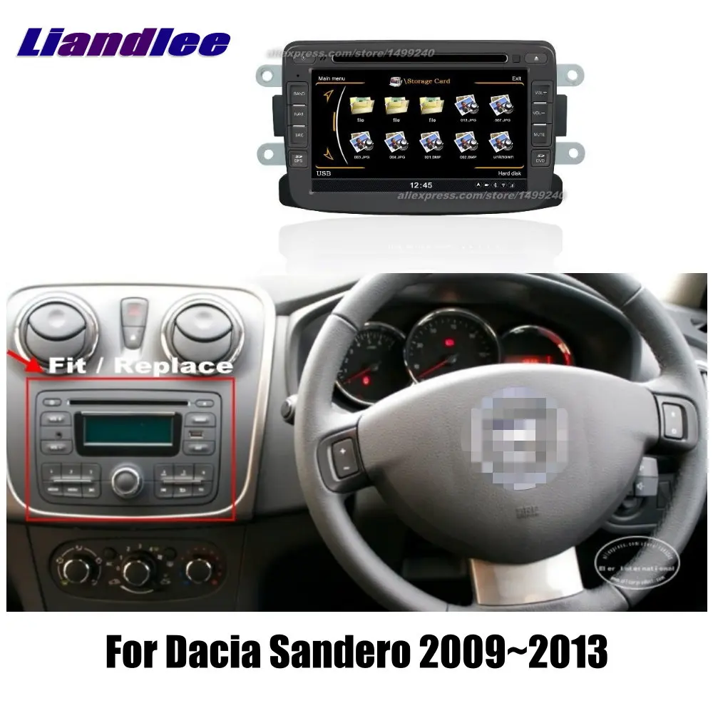 Автомагнитола Liandlee 2din для Dacia Sandero 2009 ~ 2013 Android GPS карты навигатор плеер BT Wi Fi HD экран