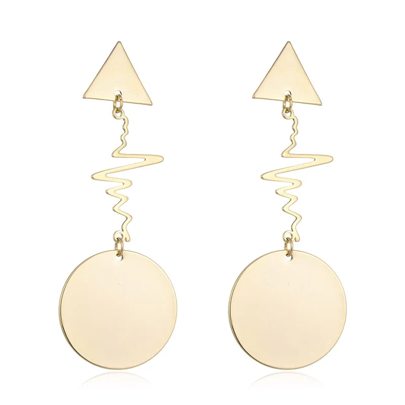 Круглый кулон длинные свисающие серьги для женщин ювелирное изделие Новые