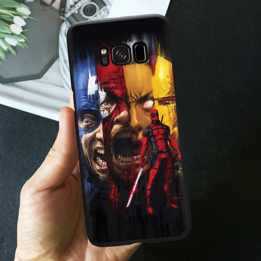 Классный с героями комиксов Марвел, черный чехол для телефона для samsung A50 A70 S10 S9 S8 плюс S7 A6 Superman Spiderman Batman рисунком ТПУ силиконовый чехол