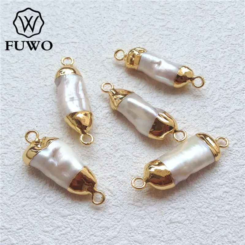 Соединитель для пресноводного жемчуга FUWO с позолотой 24 карата модные подвески