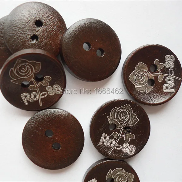 100pcs/lot 20mm Laser marking Knotbow paint wood buttons Sewing wooden garments accessory wholesale L-5 | Дом и сад