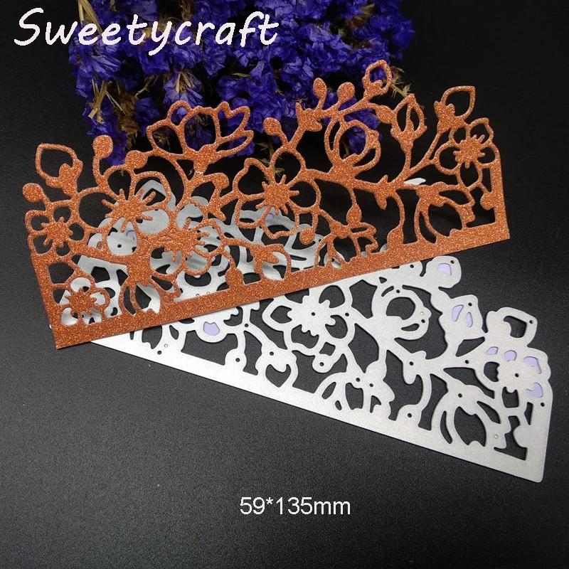 

Stamps Dies Scrapbooking Flower blossom Border Metal Cutting Dies Card Making Die Cut Embossing Stencils New 2019 Paper Craft