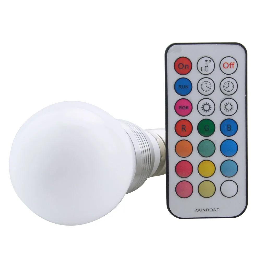 Светодиодный светильник E27 RGB 85-265 в точечный цветной Рождественский