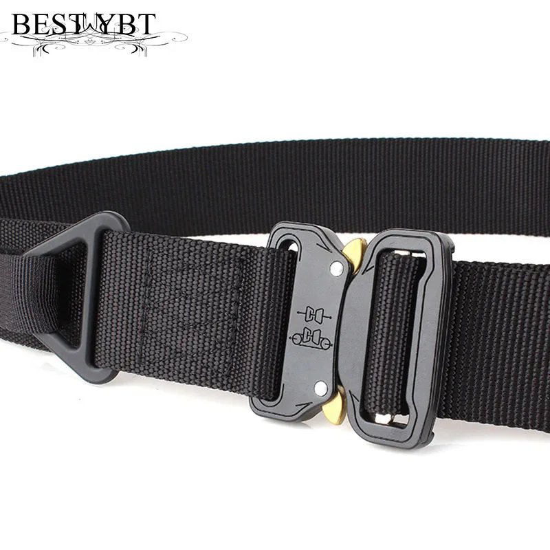 

Best YBT Unisex belt Multifunctional outdoor military training Alloy Insert buckle Men belt casual solid color cowboy belt