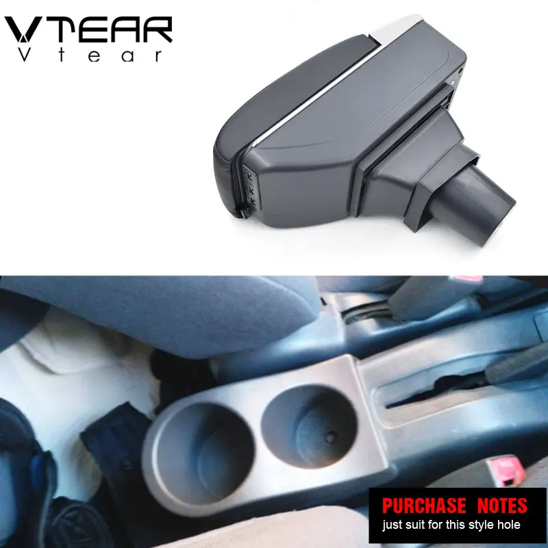 Vtear для Toyota RAV4, подлокотник, коробка, зарядка через usb, повышается, двойной слой, центральный магазин, содержание, подстаканник, пепельница, аксессуары 99-03