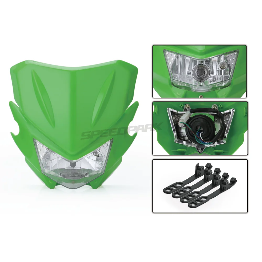 SPEEDPARK универсальный мотоцикл фара обтекатель для KAWASAKI YAMAHA SUZUKI HONDA KTM Байк - Цвет: Green