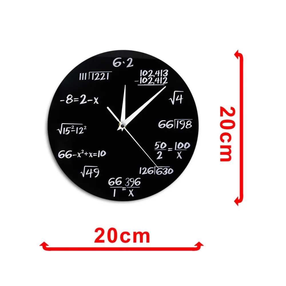 

(2 sizes) Maths Equation Acrylic Wall Clock Modern Portugal Euro Novelty Art Unique Watch Clock Home Decoration Accessorie