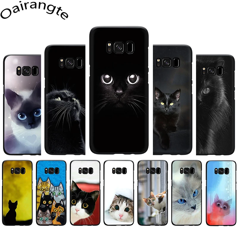 Black Cat Staring Eyes Soft Phone case for Samsung S6 S7 Edge S8 S9 10 Plus S10e Note 8 9 M10 M20 M30 M40 | Мобильные телефоны и