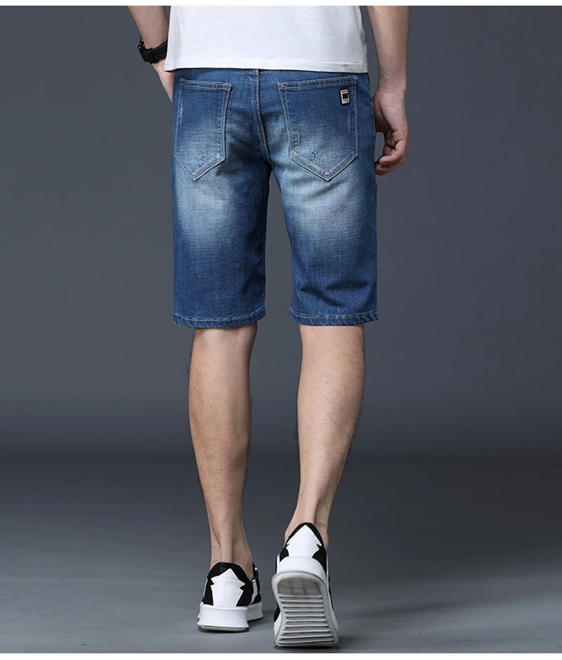 Men's Denim Shorts Good Quality Short Jeans Men Cotton Solid Straight Short Jeans Male Blue Casual Short Jeans High Quality