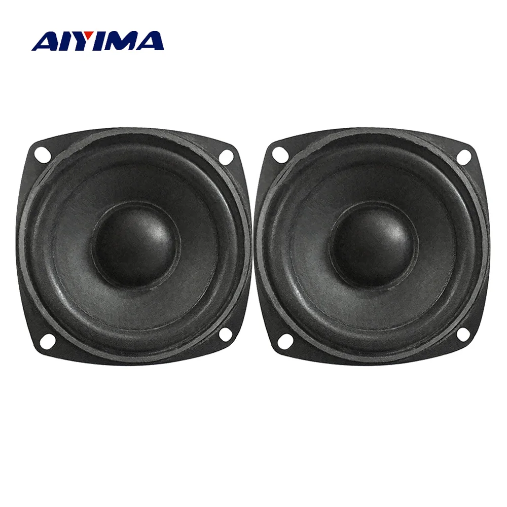 AIYIMA 2 шт. 2Ohm 5 Вт аудио Динамик 3 дюймов твитер ВЧ квадратный Портативный Bluetooth
