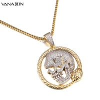 vanaxin cz skull mens stone pendant skeleton necklace vintage paved jewelry accessory jewels skull pendant cubic zirconia