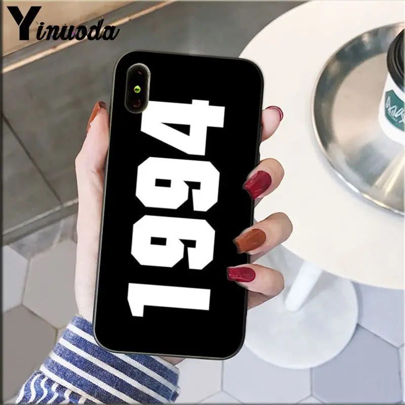 Yinuoda черная буква и номер Coque Оболочка Чехол для телефона для Apple iPhone 8 7 6 6S Plus X XS MAX 5 5S SE XR крышка