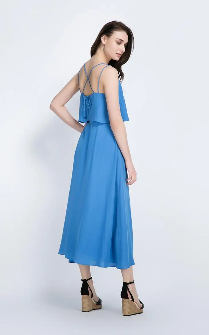 Hot 2015 New fashion summer style women maxi beach dress casual solid sleeveless sexy V-Neck loose chiffon long plus size | Женская