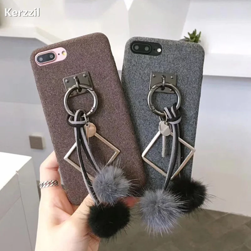 Роскошные Плюшевые ткани мягкая задняя чехол для iPhone 7 XS Max X XR кулон на подвеске
