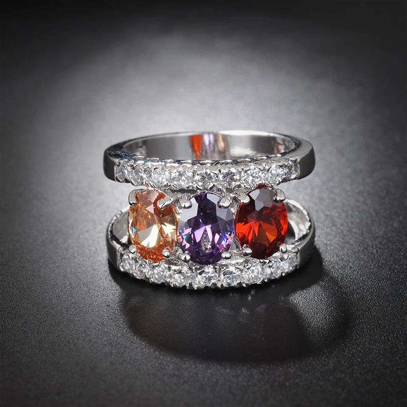 Женское посеребренное кольцо с австрийским кристаллом J0631 | Украшения и