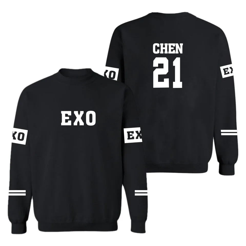 Экзо Модный пуловер толстовка с капюшоном принтом хлопковые толстовки верхняя