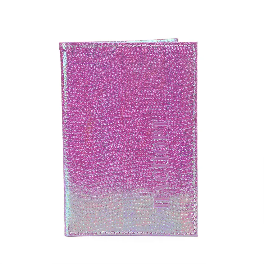 Purple Переливающаяся Обложка для паспорта, кожаные женские кошельки для путешествий, Обложка для паспорта, кожаная защитная обложка для паспорта - Цвет: Purple