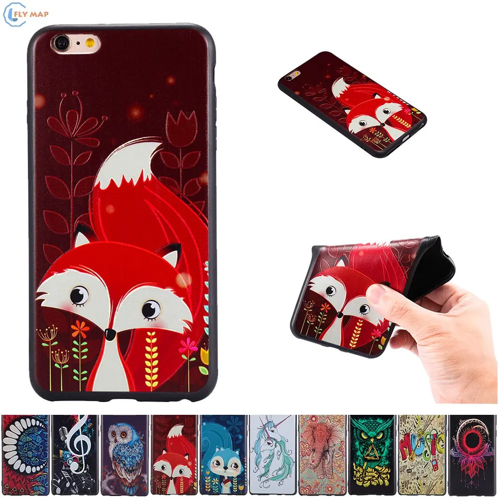 3D рельефный чехол для Apple iPhone 6S Plus i Phone 6splus мягкий ТПУ защитный мобильного