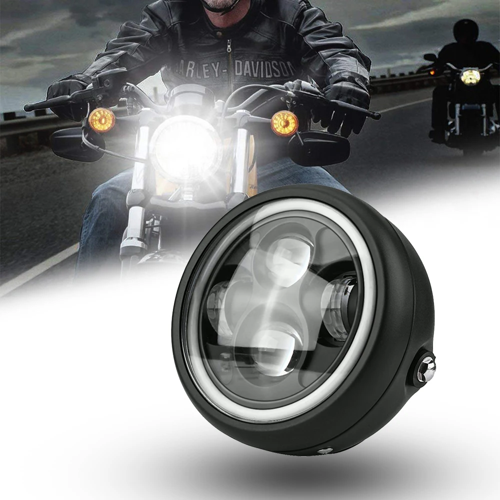 1 шт. 5 75 &quotмотоцикл светодиодный фары 45 Вт Высокий/Низкий Луч Фары Лампы для Harley
