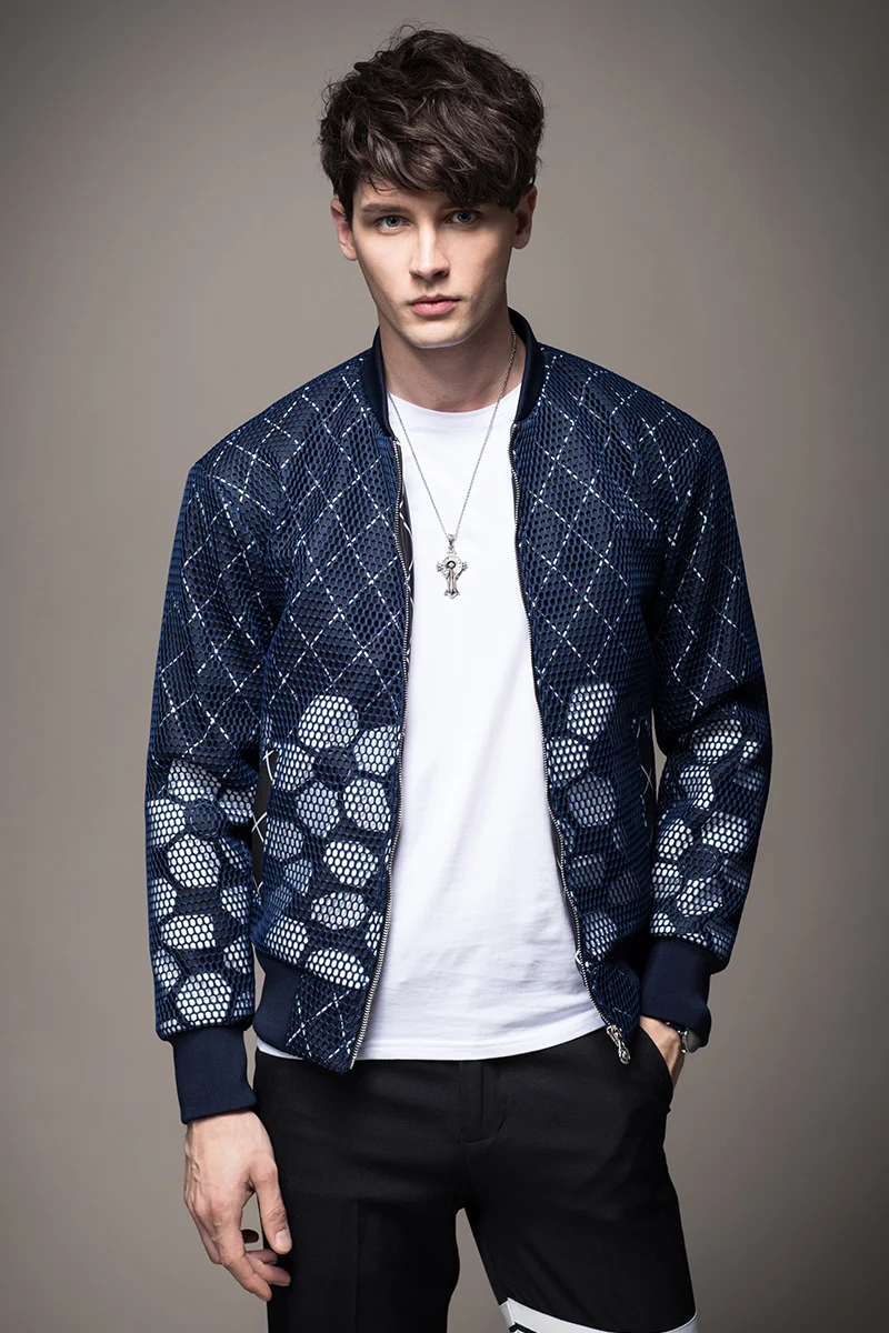 Бесплатная доставка новая модная повседневная мужская куртка 2017 Космический