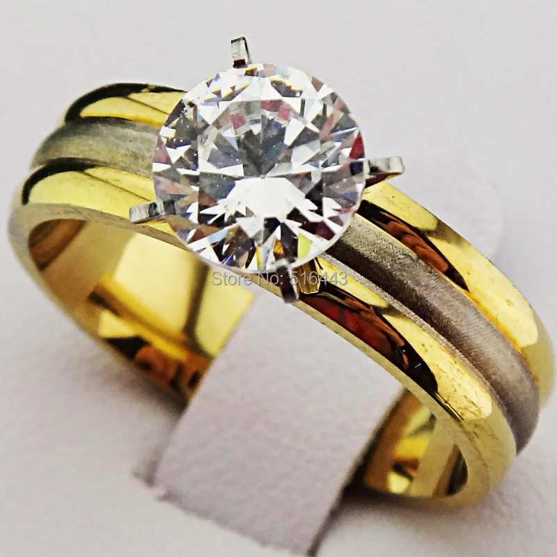 Не зеленый! Никогда не выцветает! Новые AAA фианиты 18k золото 316L нержавеющая сталь с