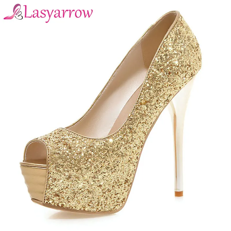 Lasyarrow женская обувь цвета: золотистый серебристый Zapatos Mujer высокий каблук в стиле