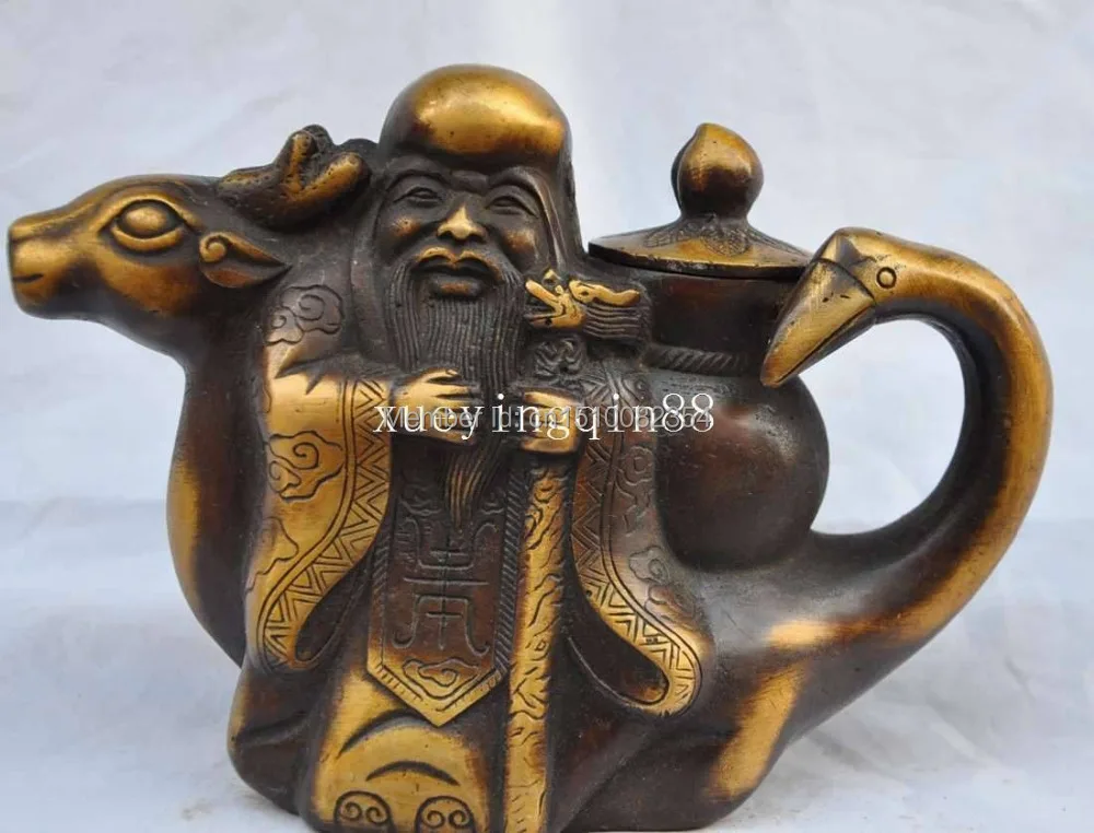 7.2&quot Old Seiko Tibetan Buddhism Bronze AMIGOS Auspicious Teapot Statue | Дом и сад