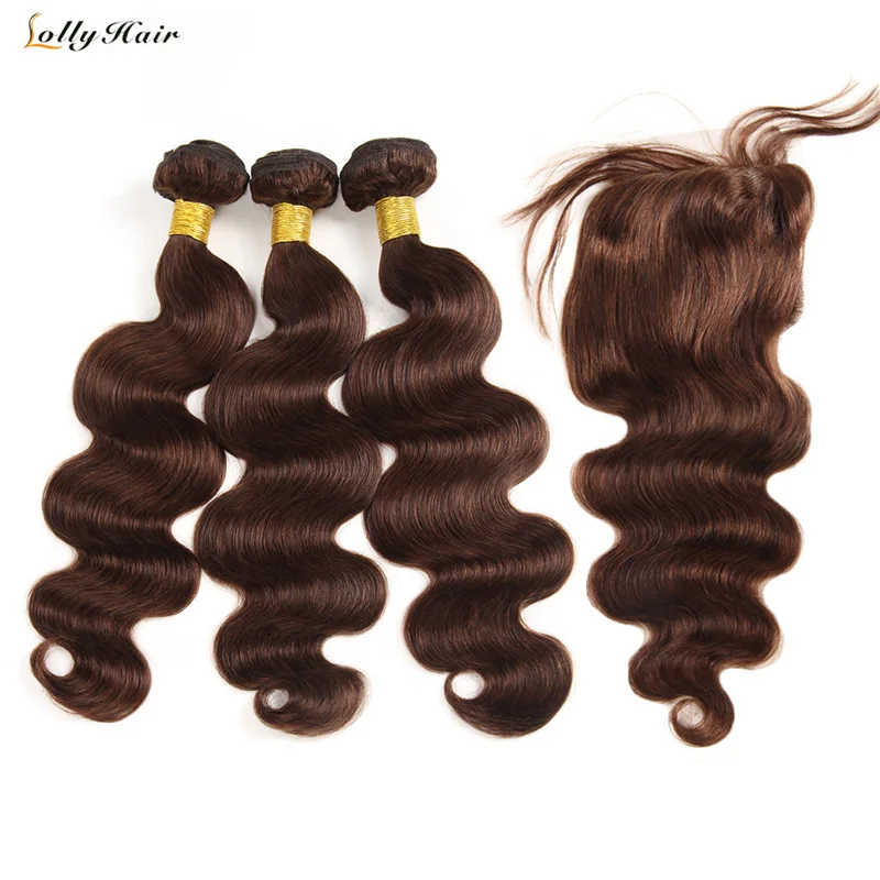 

Темно-коричневые бразильские волнистые пучки с застежкой, свободная часть, 100% человеческие волосы, пучки с застежкой 2 #, волосы без поврежде...