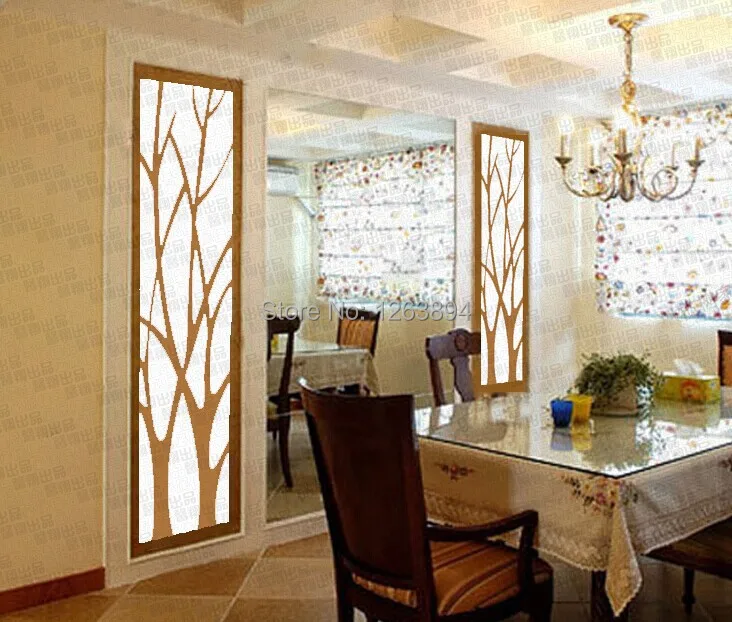 Вырежьте дерево настенное зеркало украшение 3d цветное акриловое наклейка для