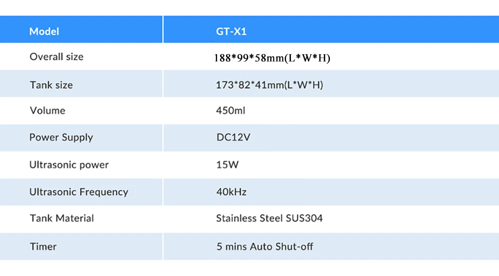 GT sonic X1 мини Ультра звуковой очиститель 450 мл 40 кГц 15 Вт машина для чистки ювелирных очков интеллектуальное управление Ультра звуковой очиститель для ванны