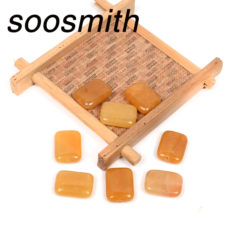 Прямоугольник желтые каменные бусины Свободные Spacer Бусины для самостоятельного