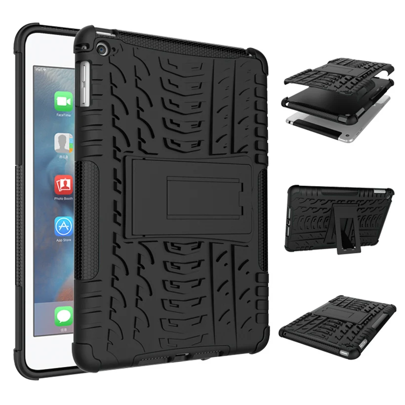 Black Чехол для iPad Mini 4 чехол для планшета Battlegear PC+ TPU противоударный чехол для iPad Mini 4 Mini 5 Coque Shell - Цвет: Black