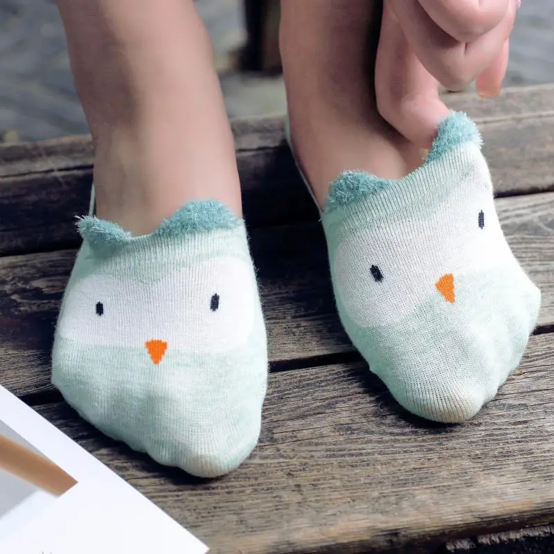 Новые летние носки женские хлопковые невидимые с героями мультфильмов японские