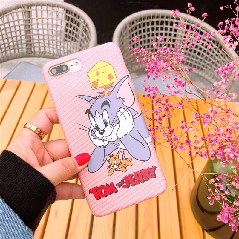 Забавный мультяшный чехол для iPhone X XS Max XR милый кот Том Джек iphone 8 7 6 S Plus Мягкий IMD
