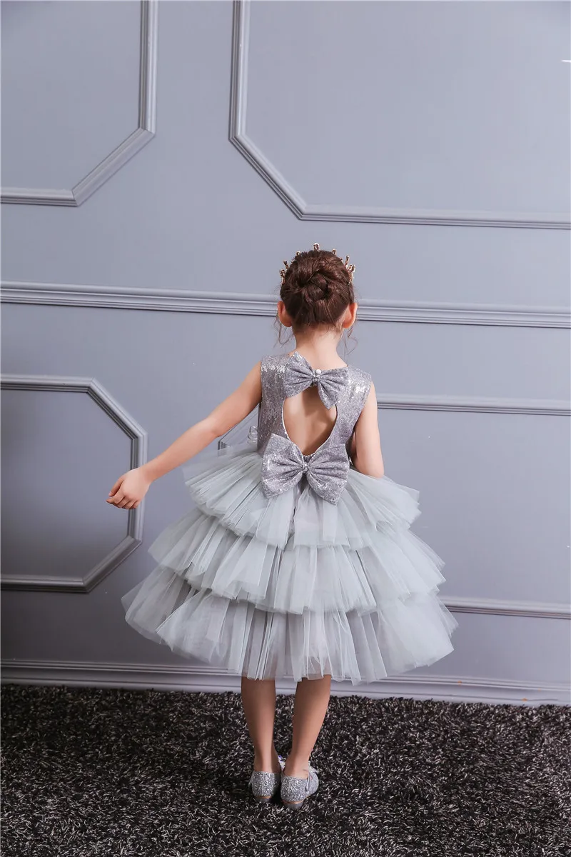 

Summer Kids Dresses for Girls Tutu Fluffy Cake Smash Dress Elegant Princess Party Wedding Dress Girl Birthday Clothing 2-12Y
