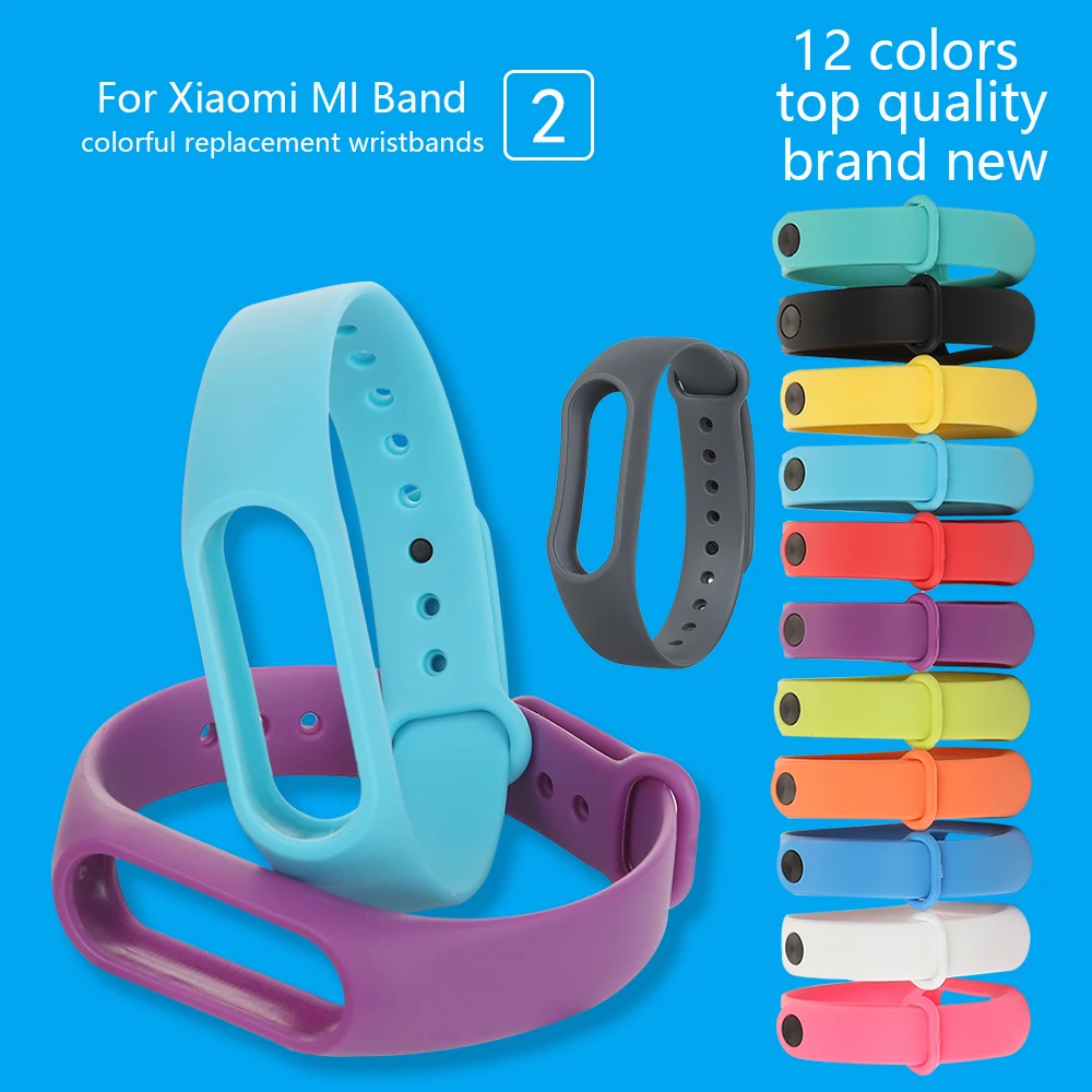 1 шт. Цветной силиконовый ремешок на запястье нескользящий браслет для Mi Band 2