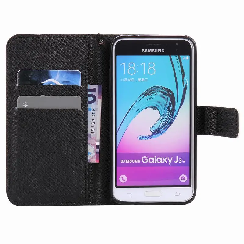 Для Fundas samsung Galaxy J3, кожаный силиконовый чехол, откидная крышка для Coque samsung Galaxy J3 6, чехол J3, чехол для телефона